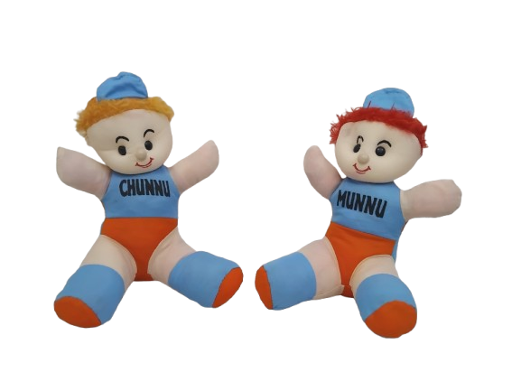 AM3483 Chunnu Munnu Soft Plush Toy For Kids 8inch 200gm