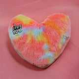 AM3478 Rainbow Heart Shape 14inch Soft Plush Stuffed Cushion Pillow