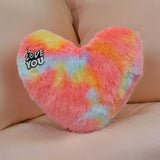 AM3478 Rainbow Heart Shape 14inch Soft Plush Stuffed Cushion Pillow