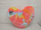 AM3478 Rainbow Heart Shape 14inch Soft Plush Stuffed Cushion Pillow