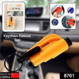 8761Â  2 in 1 Emergency Safety Cutter with Key Chain, Small Portable Handy Emergency Safely Glass Breaking & Seat Belt Cutting Keychain Tool