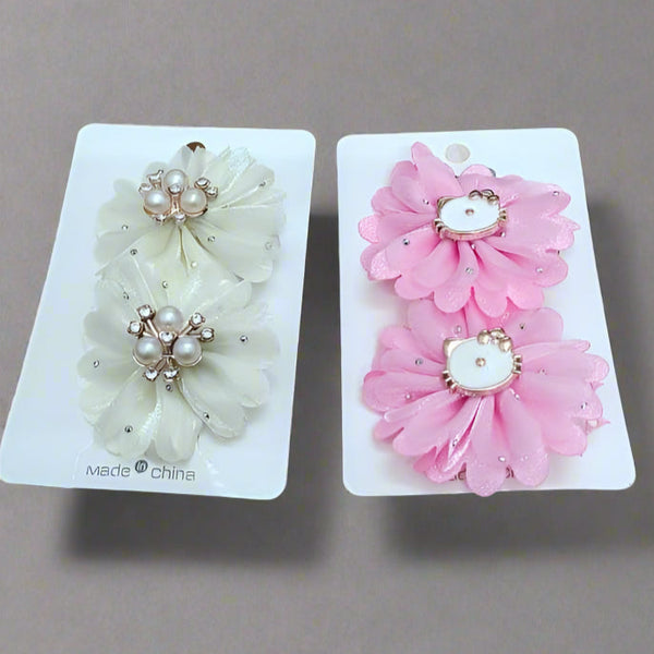 AM5013 Pearl Hair Bows Hair Clips for Toddler Girls