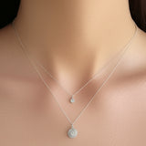 AM5759 Multi-Design Silver-Plated Two Layer Chain And Pendant Set of 1 Pc