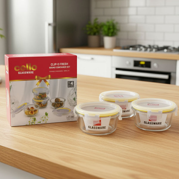 Di0366 Cello Clip-O Fresh Round Container Set of 4pc - Each 240ml