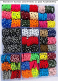 AM1159 Rubber Band Hair Accessory Soft Rubber Stretchy Ponytail Holder Elastic Hair Ties Light & Dark MultiColors Printed Design Hair Bands