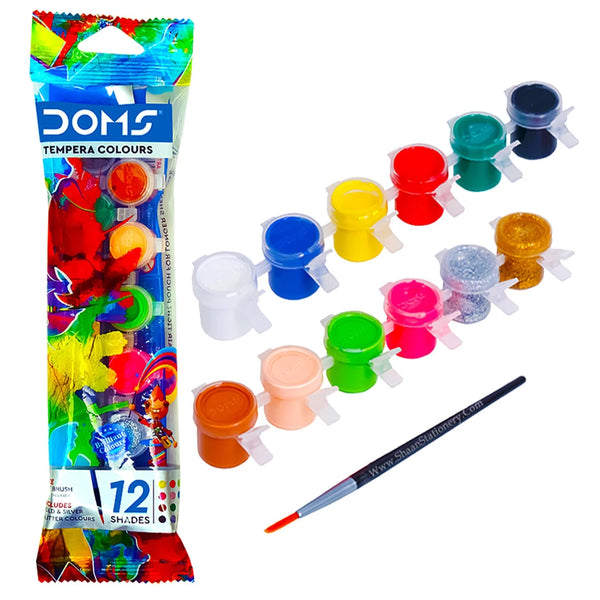 3589 DOMS Water Color 12 Shades (With Brush) Tempera colour  (Set of 12, Multicolor)