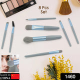 1460 8 PCS MINI MAKEUP BRUSH SET WITH CASE, PORTABLE FOUNDATION BRUSH KIT TRAVEL, PREMIUM SYNTHETIC BRISTLES COSMETIC BRUSH SET