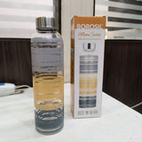 AM5176 Borosil Artisan Series Glance 550 Ml Wide Mouth Glass Bottle with Metal Lid - Store Water, Lassi, Juice, Smoothies