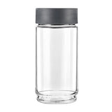 AM0661 CELLO Modustack Glassy Storage Jar | Glass Jar with Lid | Air Tight Steel Lid and Stackable | For Storage of Food, Pulses, Spice, Cereals, Cookies, Dry Food | 1000ml, Maroon