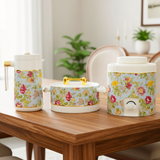 Di0377 Sukhoi Flora Print 3-Piece Insulated Kitchenware Gift Set — Water Jug, Hot Pot & Flask