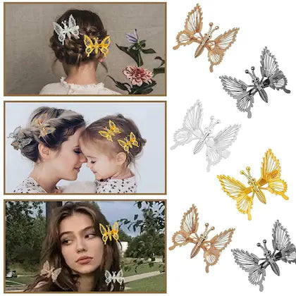 AM1218 Butterfly Hair Clip Moving Wings Design Barrettes for Women Girls Stylish Hair Pack Of 1 Pcs