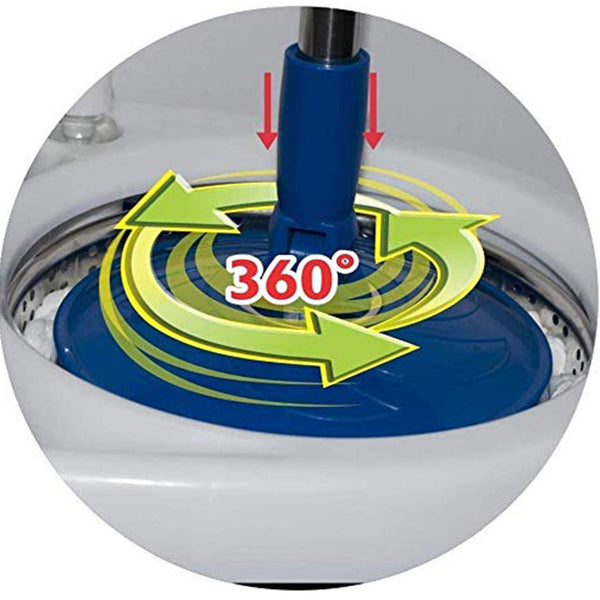 3981 Spin Mop Extendable Handle with Microfiber Refill