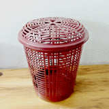 3462 Multicolor Jali Laundry Basket Organiser With Cap- Storage Basket for Washing Cloth