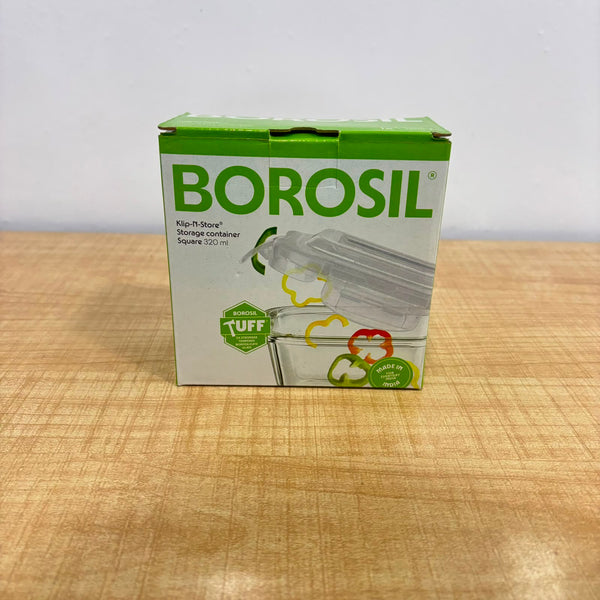 AM3700 Borosil Square 320ml Glass Storage Container For Kitchen