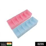 0235 5-Compartments Socks/Handkerchief/Underwear Storage Box Socks Drawer Closet Organizer Storage Boxes (pack of 2)