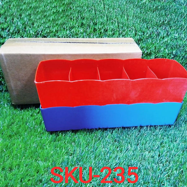 0235 5-Compartments Socks/Handkerchief/Underwear Storage Box Socks Drawer Closet Organizer Storage Boxes (pack of 2)