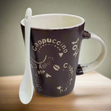 AM5362 Coffee Tea Milk Cup with Ceramic Spoon Ceramic Mug