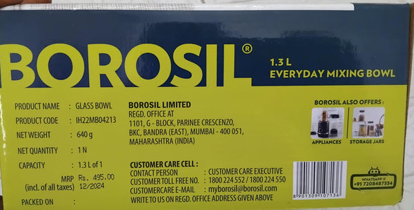 AM3684 Borosil 1.3 L Serving & Mixing Bowl (IH22MB04213)