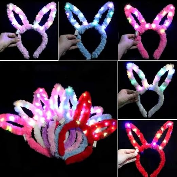 AM6412 LED Rabbit Ears Headband Light Up Bunny Headband