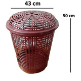 3462 Multicolor Jali Laundry Basket Organiser With Cap- Storage Basket for Washing Cloth