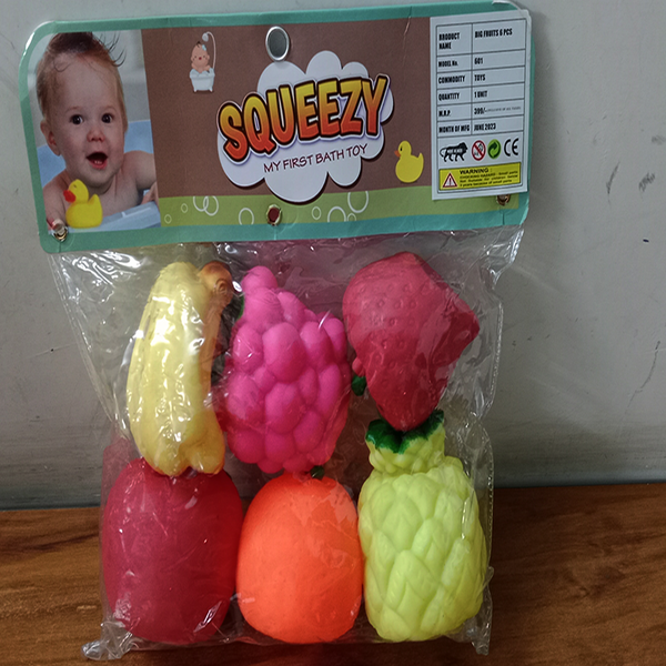 AM0215 Toddler joy Fruit Set 6Pcs Set Squeezy Toy Bath Toy  (Multicolor)