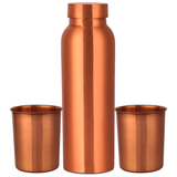 3601 Health Friendly Copper Water Bottle Gift Set With 2 Copper Glass