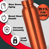 3601 Health Friendly Copper Water Bottle Gift Set With 2 Copper Glass