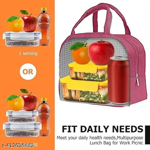 AM0053 Aluminium Insulated Travel Lunch Tiffin Storage Bag Multicolor Amd Deodap