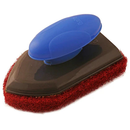 AM2507 Gala Iron Bull Scrubber Pad Bathroom Tile and Floor Cleaning Brush 1 Piece with Plastic Handle