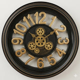 A06891 Wood & Metal Classic Steel Finish Round Wall Clock