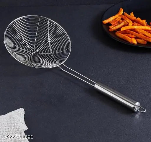 AM3256 16CM Heavy Duty Stainless Steel Strainer Deep Fry Jhara for Frying 1 Piece