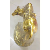 AM0714 Cow Calf Designer Brass Status  WITH LADDU GOPAL Brass  (Gold) PLATED
