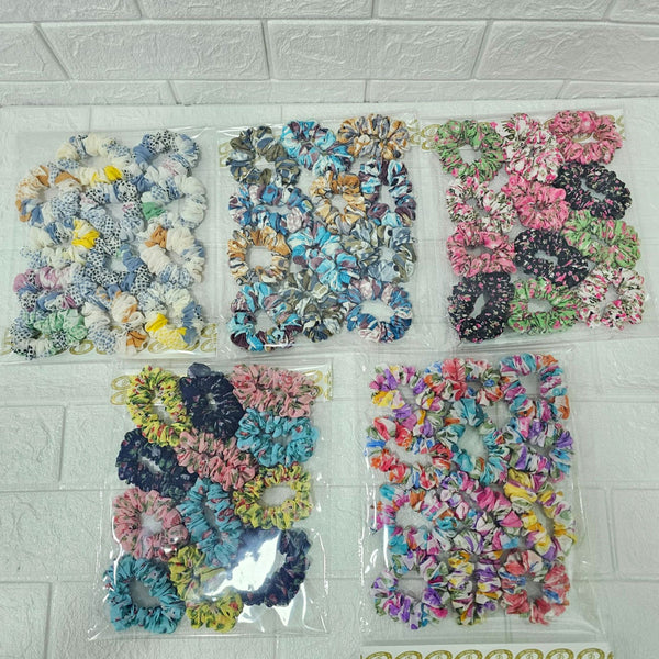 AM6057 Multi-Design Chiffon Hair Scrunchie
