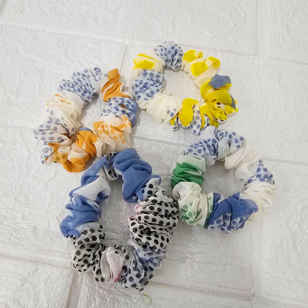 AM6057 Multi-Design Chiffon Hair Scrunchie