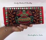 AM2253 Traditional Clutch Purse Wallet 5 Pocket Multicolor 8Inch