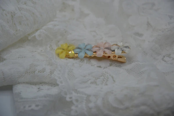 AM1250 Metal ColorfulPearl tone Floral Alegator Claw Clips