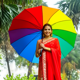 AM5792 Colorful Rainbow Umbrella (Jumbo) For Sun and Rain Protection