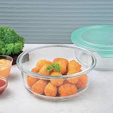 AM3773 Baleno Round Glass Container with Plastic Lid 1 Pcs