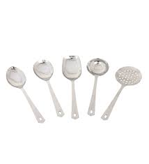 AM2341 Lion Red Rose Stainless Steel Handel Utensils Spoons Serving Cooking Tool Set 5 Pcs