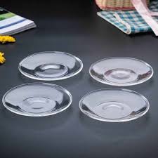 AM3741 Saucer Round Glass Plates Set Of 6 (LXP7012)