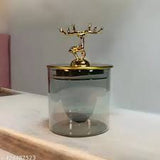 AM3752 Shine Max Glass Storage Jars with Golden Deer Lid 500ml 1 Pcs (SMBJ2001L1)