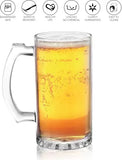 AM2666 cello Isola Glass | Set for Juice, Beer, Beverages | 485ml, Clear Glass Beer Mug  (485 ml, Pack of 2)