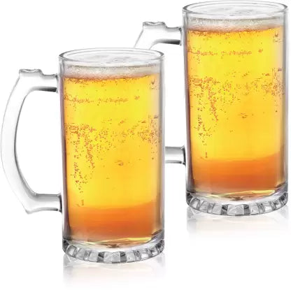 AM2666 cello Isola Glass | Set for Juice, Beer, Beverages | 485ml, Clear Glass Beer Mug  (485 ml, Pack of 2)