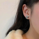 AM5769 Sliver Plated Butterfly Stud Earrings