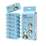 AM6413 Mini Baby Wipes Disposable Portable Pocket Water Wipes (64 Wipes X 1 Pack)