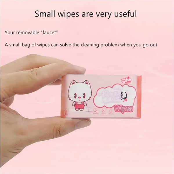 AM6413 Mini Baby Wipes Disposable Portable Pocket Water Wipes (64 Wipes X 1 Pack)