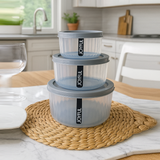 Di0052 Joyful Flute 3-Piece Airtight Container Set – 300 ml, 600 ml & 1200 ml