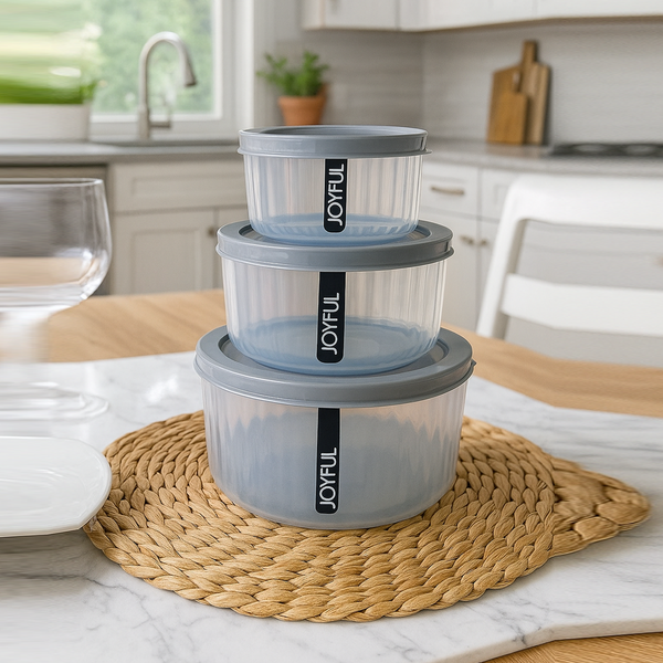 Di0052 Joyful Flute 3-Piece Airtight Container Set – 300 ml, 600 ml & 1200 ml