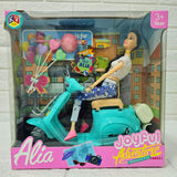 AM6046 Doll on Scooter with Balloons & Helmet – Decorative Toy Display