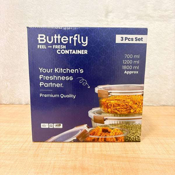 AM6534 Butterfly Feel & Fresh Airtight Container Set (3 Pieces)